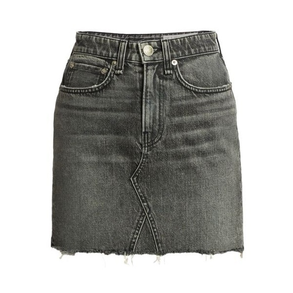 rag & bone | Skirts | Rag Bone Itty Bitty Frayed Hem Denim Mini Skirt ...